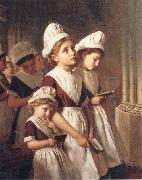 Sophie anderson Foundling Girls in their School Dresses at Prayer in the Chapel china oil painting artist